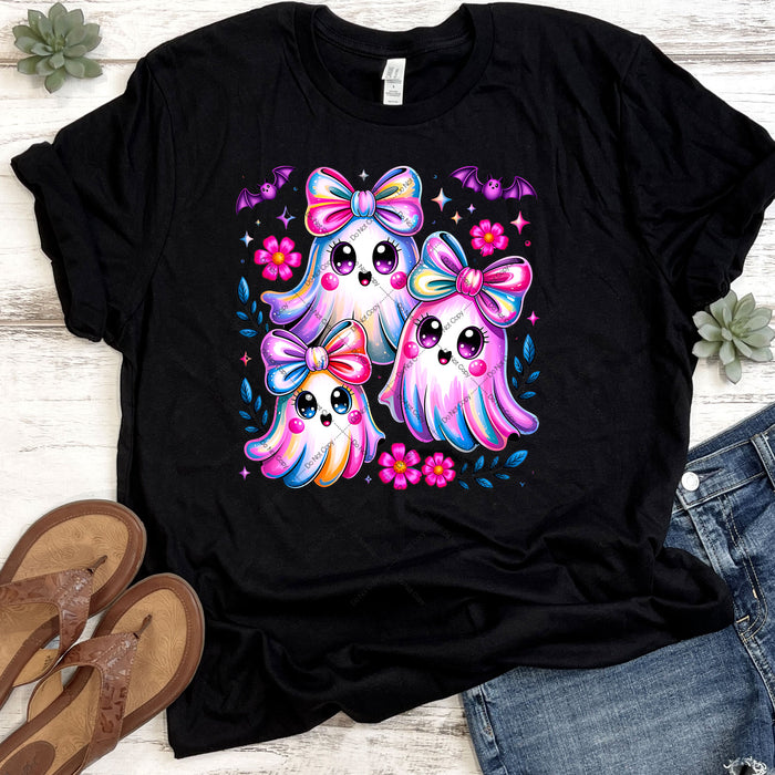 Cute & Colorful Halloween Ghosts DTF Transfer