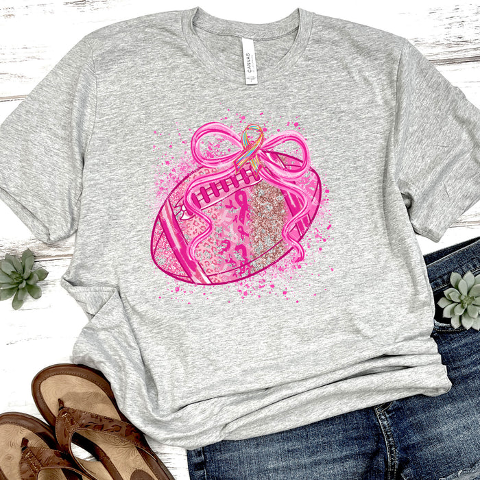 Coquette Pink Glitter Football DTF Transfer