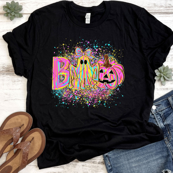 Colorful Glitter BOO Ghost DTF Transfer