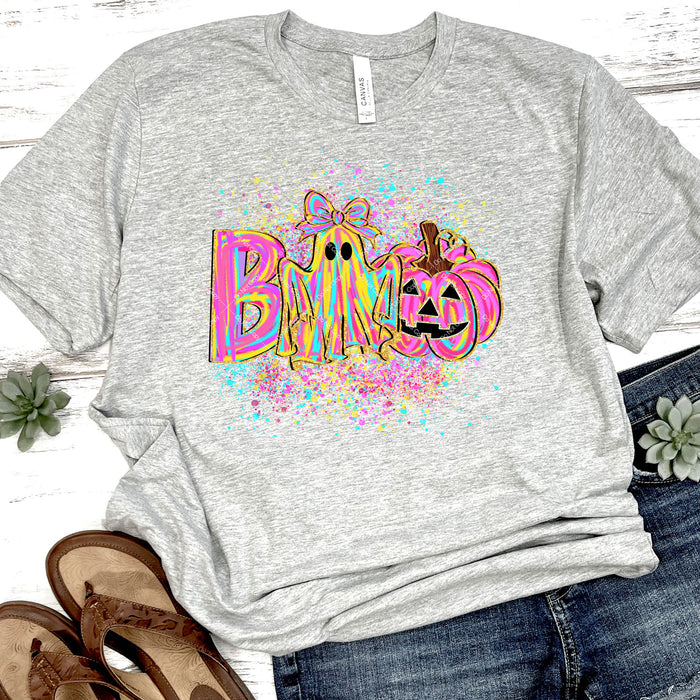 Colorful Glitter BOO Ghost DTF Transfer