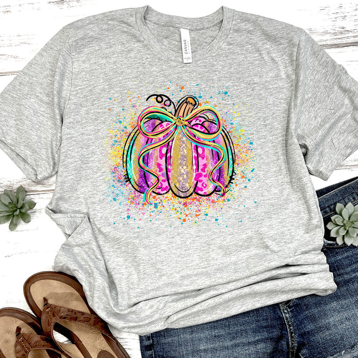 Colorful Glittery Pumpkin DTF Transfer