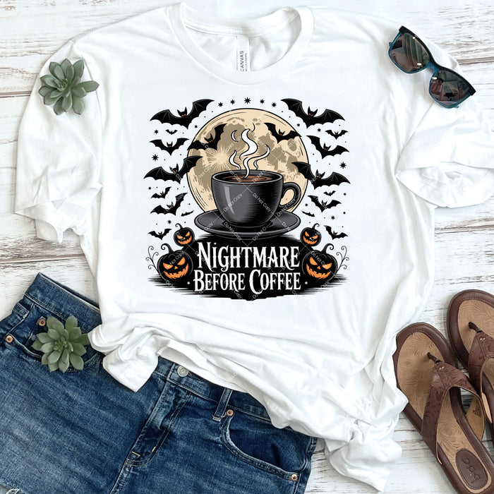 Nightmare Before Coffee DTF Transfer