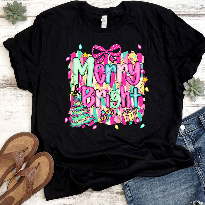 Merry & Bright Christmas DTF Transfer