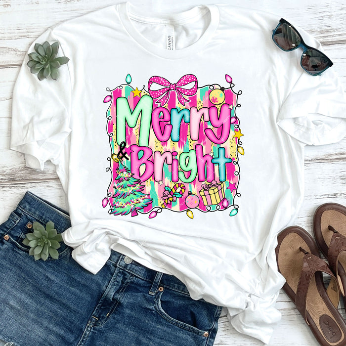 Merry & Bright Christmas DTF Transfer
