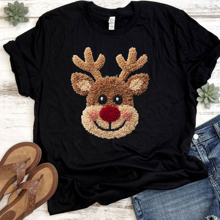Faux Yarn Reindeer DTF Transfer