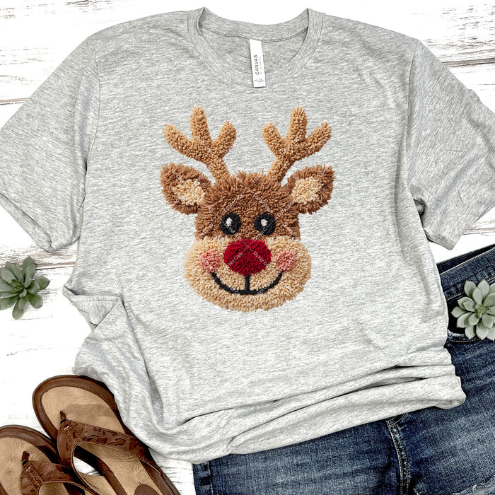 Faux Yarn Reindeer DTF Transfer