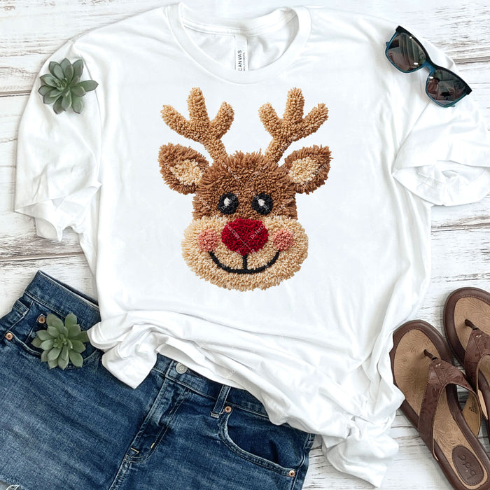 Faux Yarn Reindeer DTF Transfer
