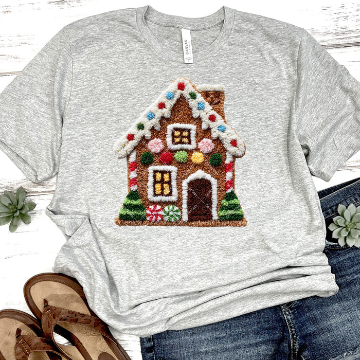 Faux Yarn Gingerbread House DTF Transfer