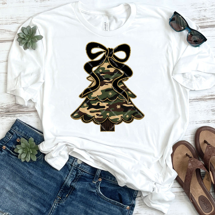 Camo Coquette Christmas Tree DTF Transfer