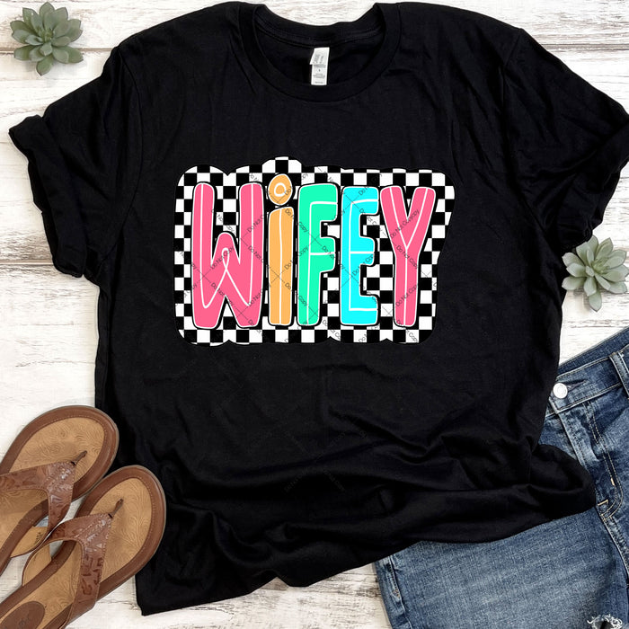 Checkered Wifey DTF Transfer