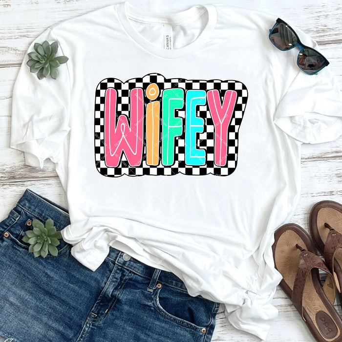 Checkered Wifey DTF Transfer