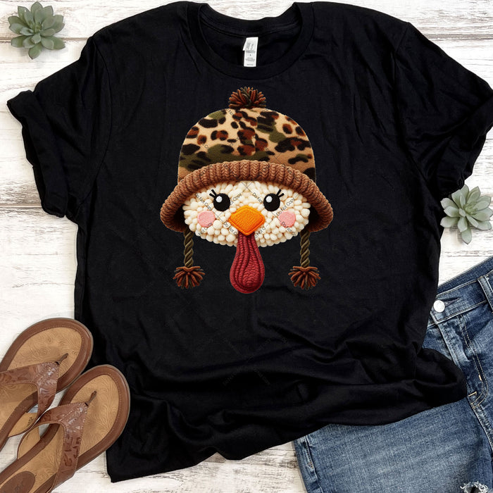Faux Knit Baby Turkey DTF Transfer