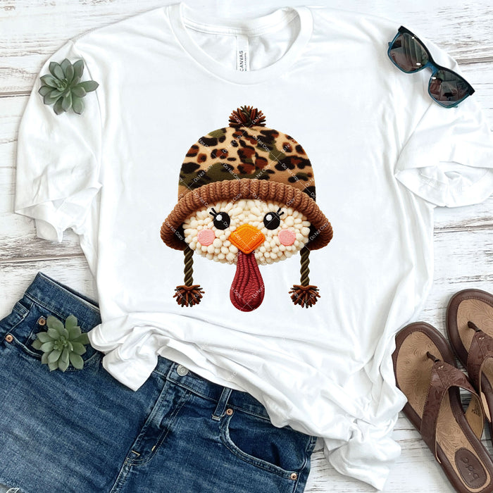 Faux Knit Baby Turkey DTF Transfer