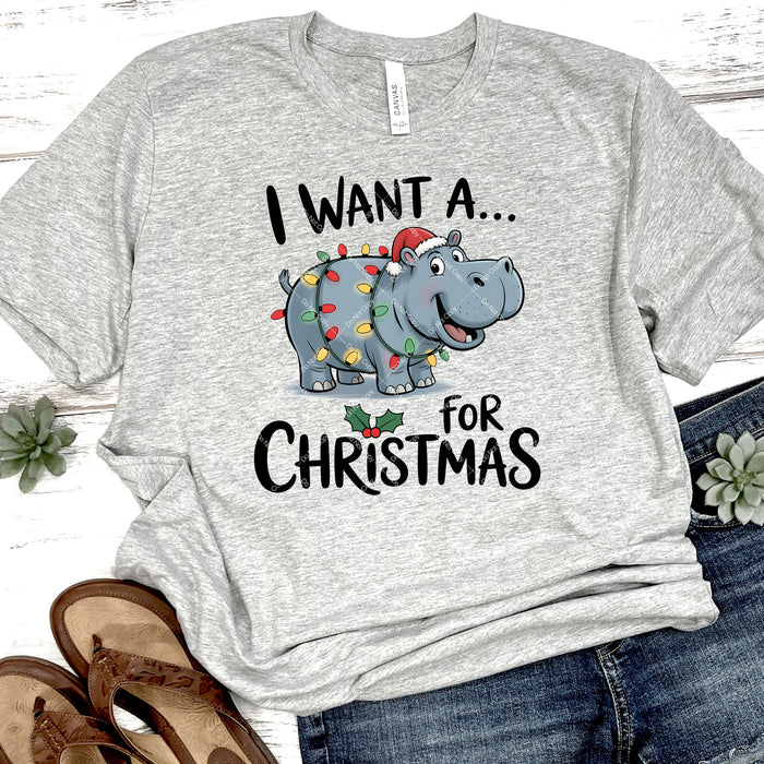 I Want A Hippopotamus For Christmas DTF Transfer