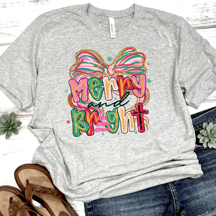 Merry & Bright Coquette Bow DTF Transfer