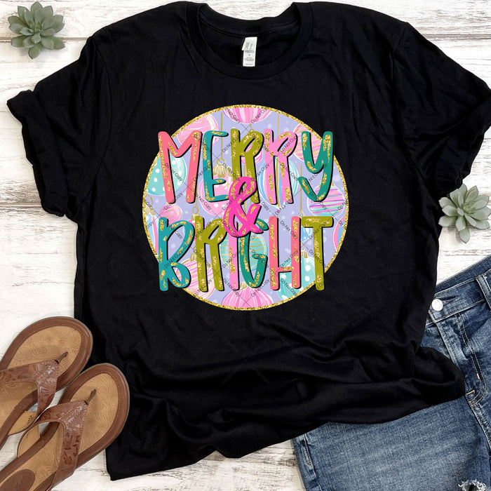 Merry & Bright Christmas DTF Transfer