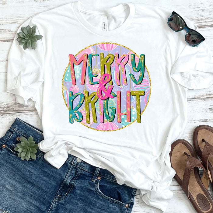 Merry & Bright Christmas DTF Transfer