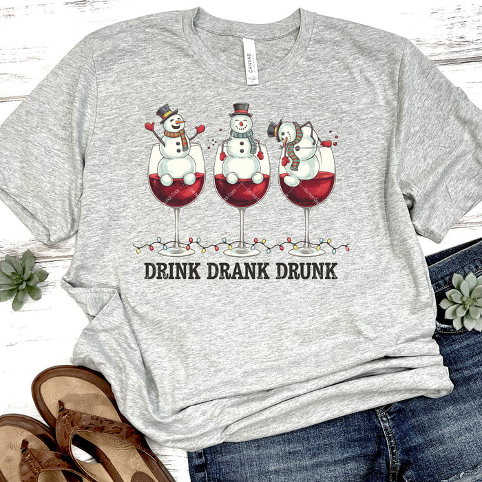 Drink Drank Drunk Snowmen DTF Transfer