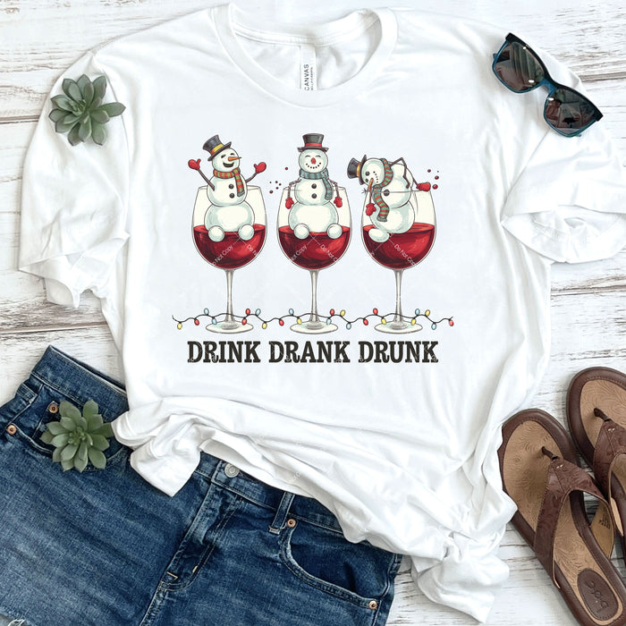 Drink Drank Drunk Snowmen DTF Transfer