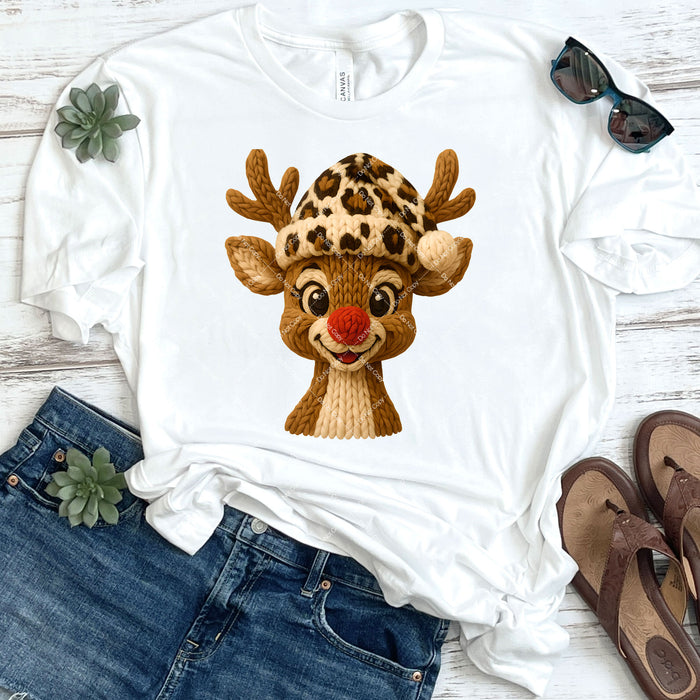 Faux Knit Young Rudolph DTF Transfer