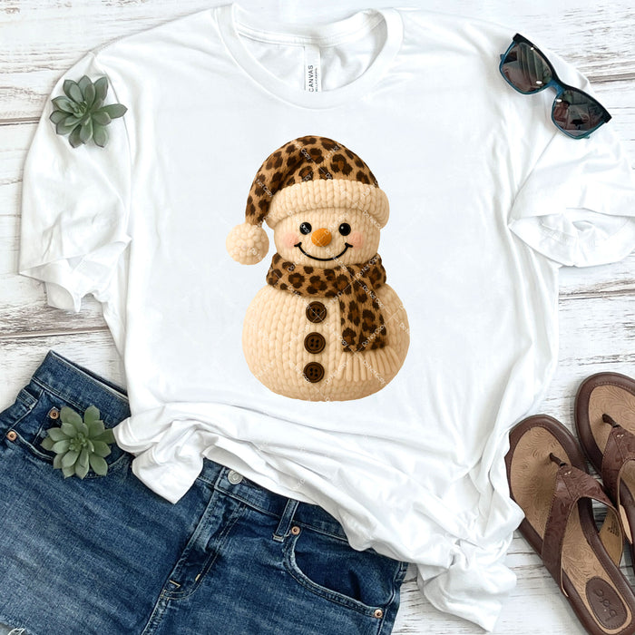 Faux Knit Snowman DTF Transfer