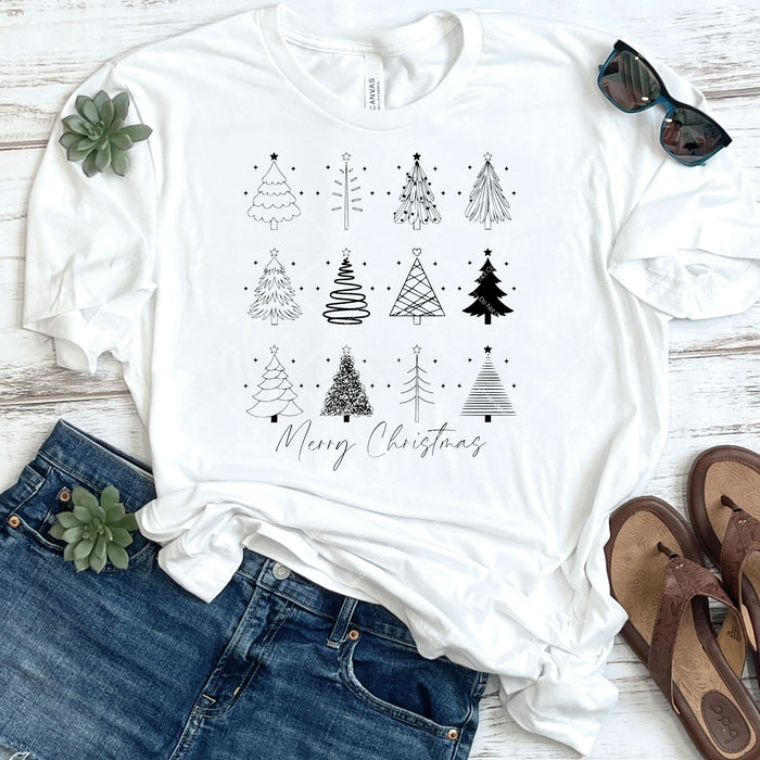 Elegant Starlit Christmas Trees DTF Transfer