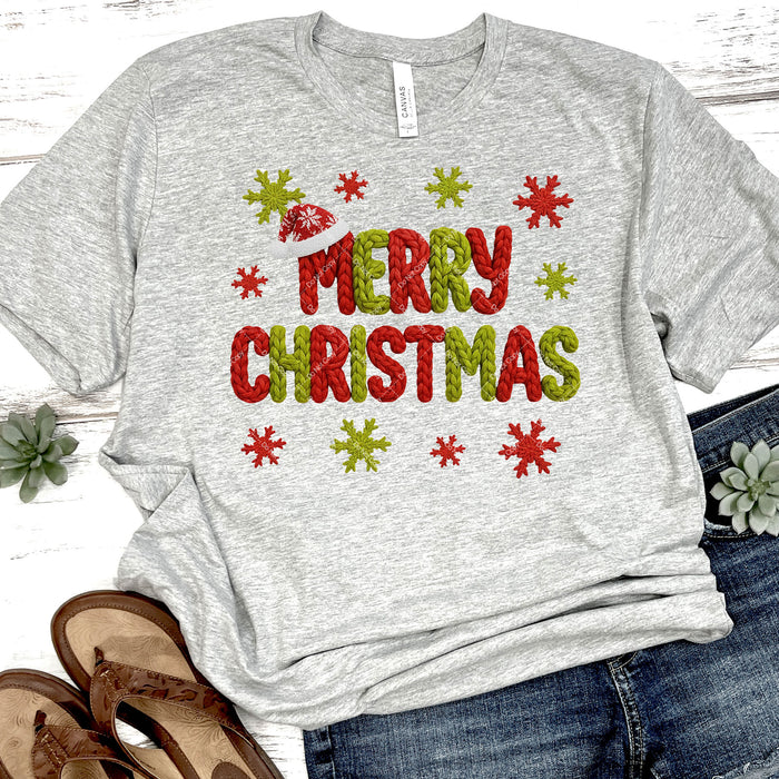Faux Knit Merry Christmas DTF Transfer