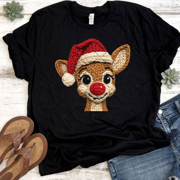 Faux Knit Baby Rudolph DTF Transfer