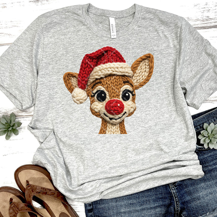 Faux Knit Baby Rudolph DTF Transfer