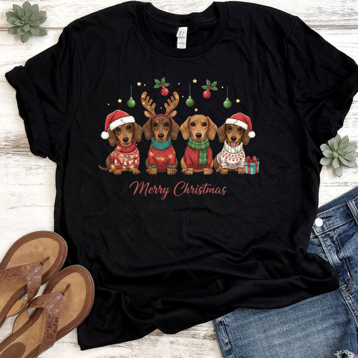 Dachsund Merry Christmas DTF Transfer