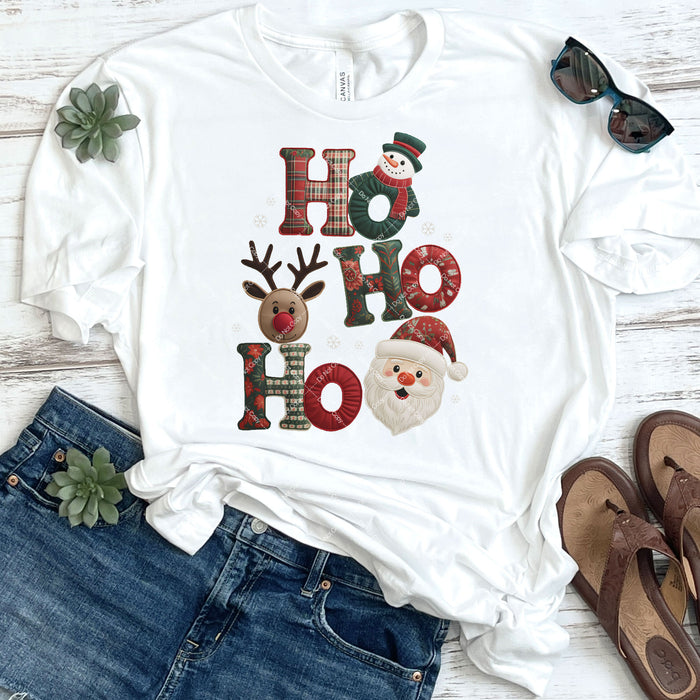 Faux Fabric Ho Ho Ho DTF Transfer