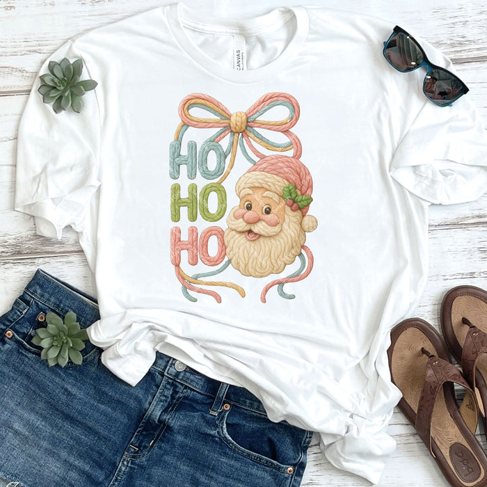 Faux Yarn Ho Ho Ho Santa  DTF Transfer