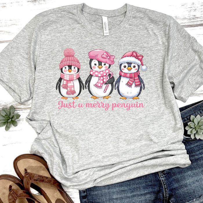 Just A Merry Penguin DTF Transfer