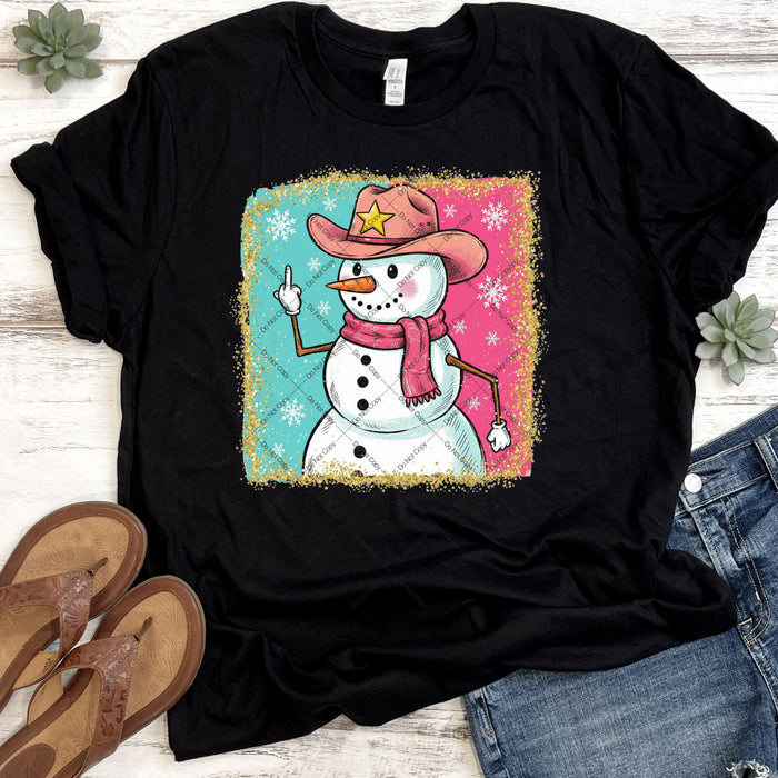 Naughty Christmas Snowman DTF Transfer