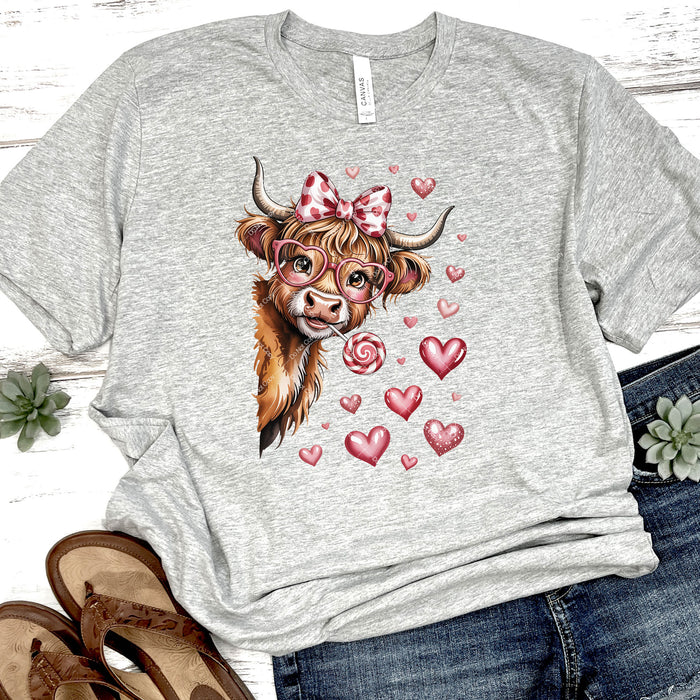 Valentine Highland Cow DTF Transfer