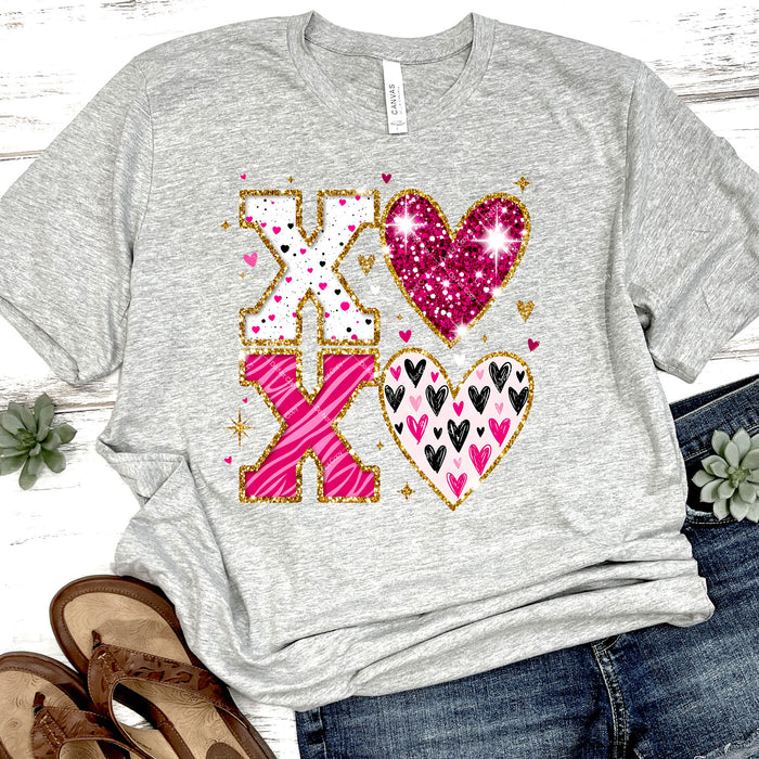 Glittery XOXO DTF Transfer