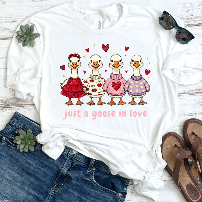 Just A Goose In Love DTF Transfer