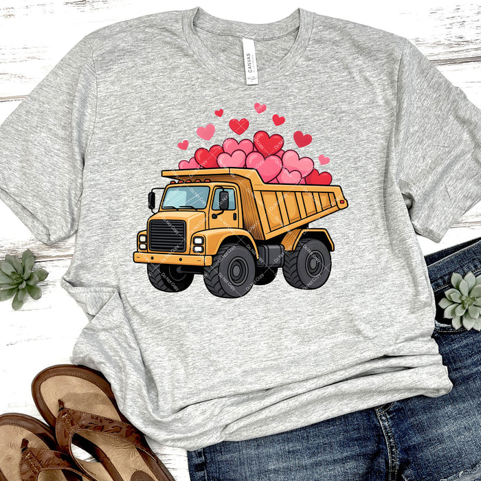 Dump Truck Full of Hearts DTF Transfer