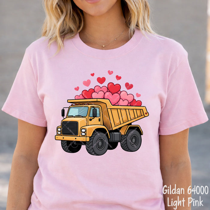 Dump Truck Full of Hearts DTF Transfer