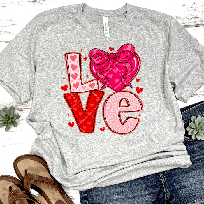 Coquette Bow LOVE DTF Transfer
