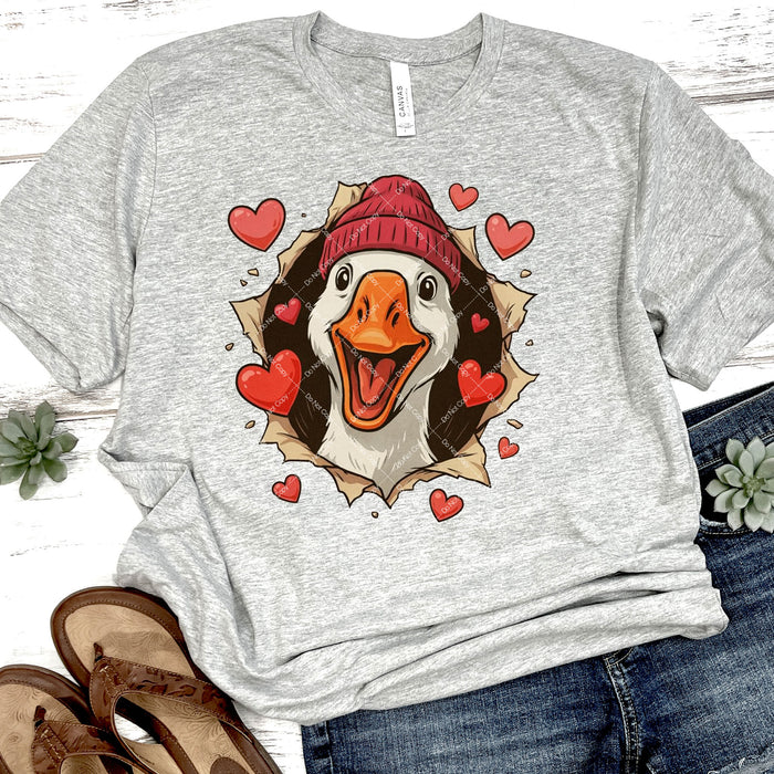 Crazy Valentine Goose DTF Transfer