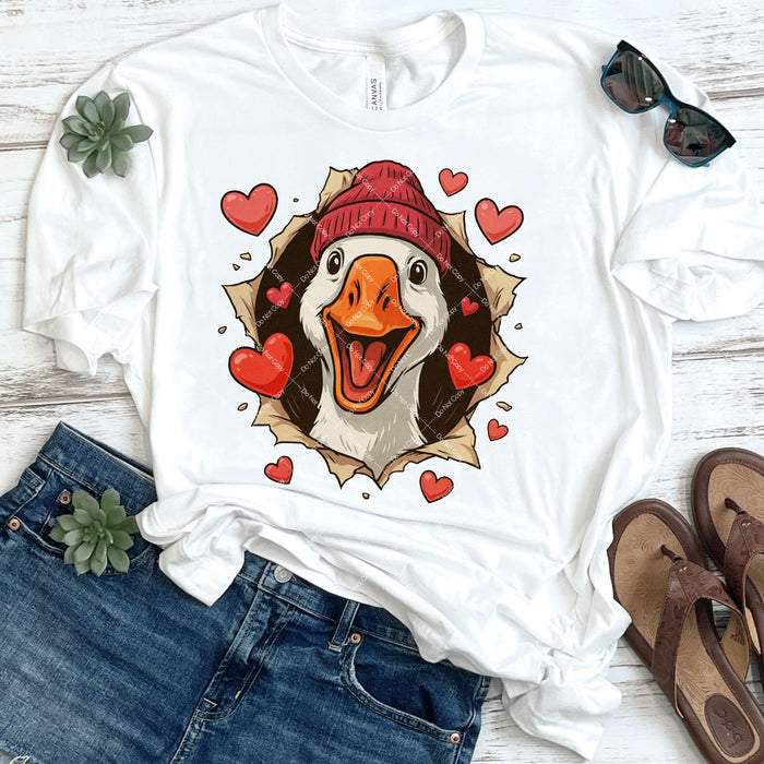 Crazy Valentine Goose DTF Transfer