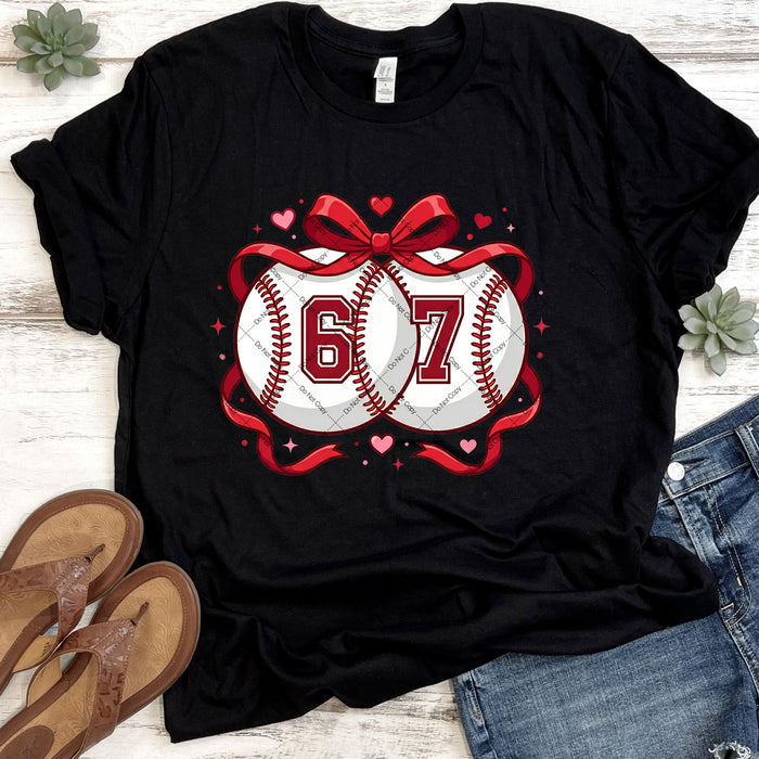 Coquette 67 Baseballs DTF Transfer