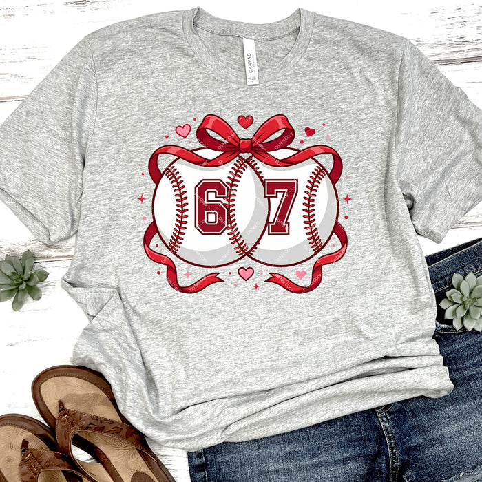 Coquette 67 Baseballs DTF Transfer