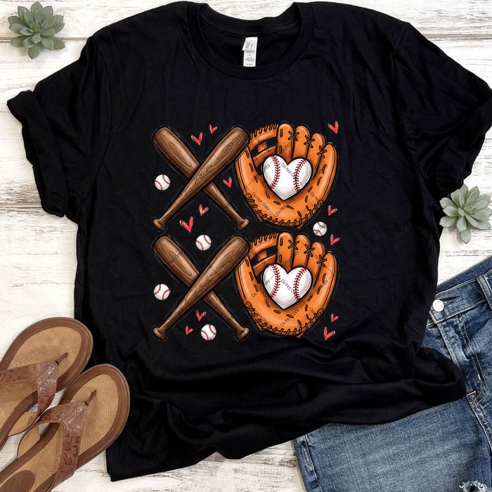 XOXO Baseball Valentines DTF Transfer