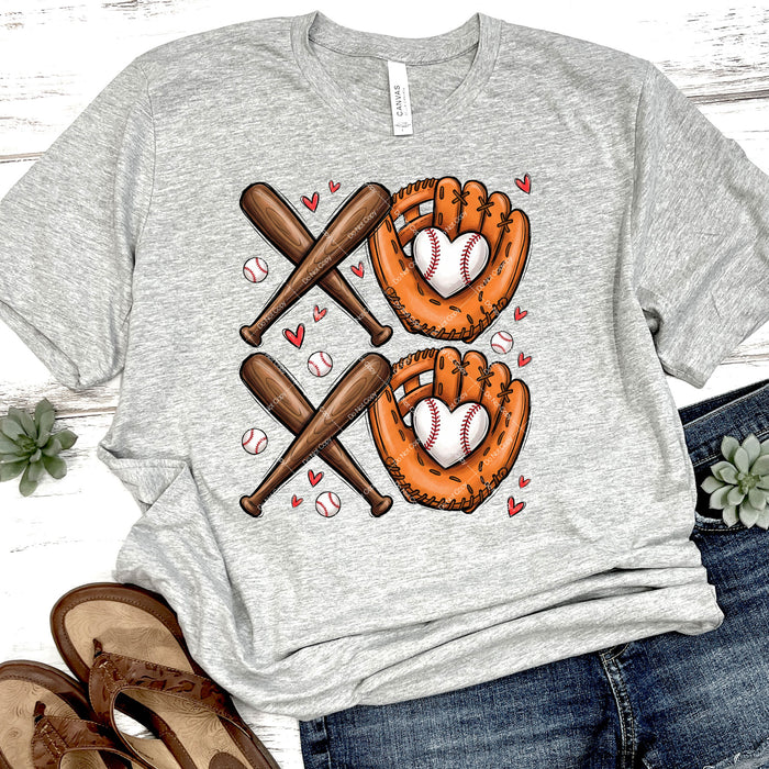 XOXO Baseball Valentines DTF Transfer
