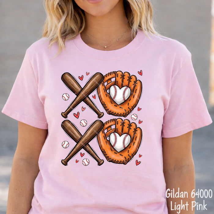 XOXO Baseball Valentines DTF Transfer