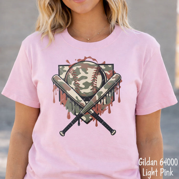 Drippy Camo Baseball / Softball DTF Transfer
