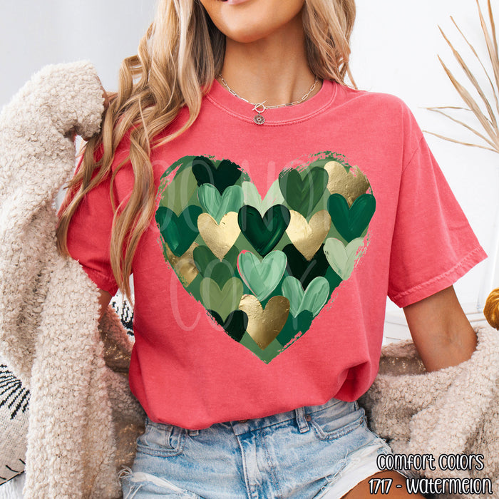 Faux Hand Painted Heart of Hearts DTF Transfer