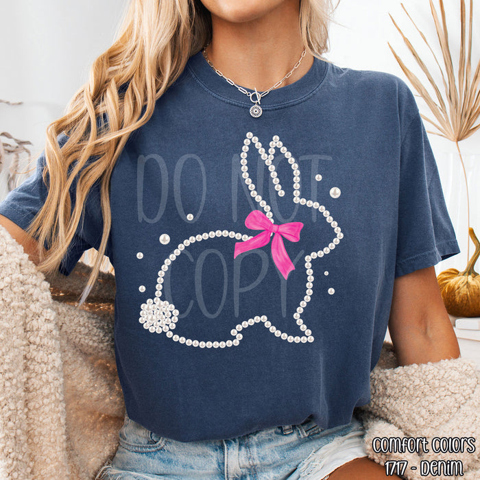 Faux Pearl Bunny DTF Transfer